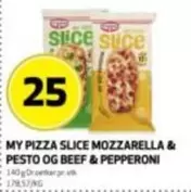 Mozzarella - MY PIZZA SLICE MOZZARELLA & PESTO OG BEEF & PEPPERONI