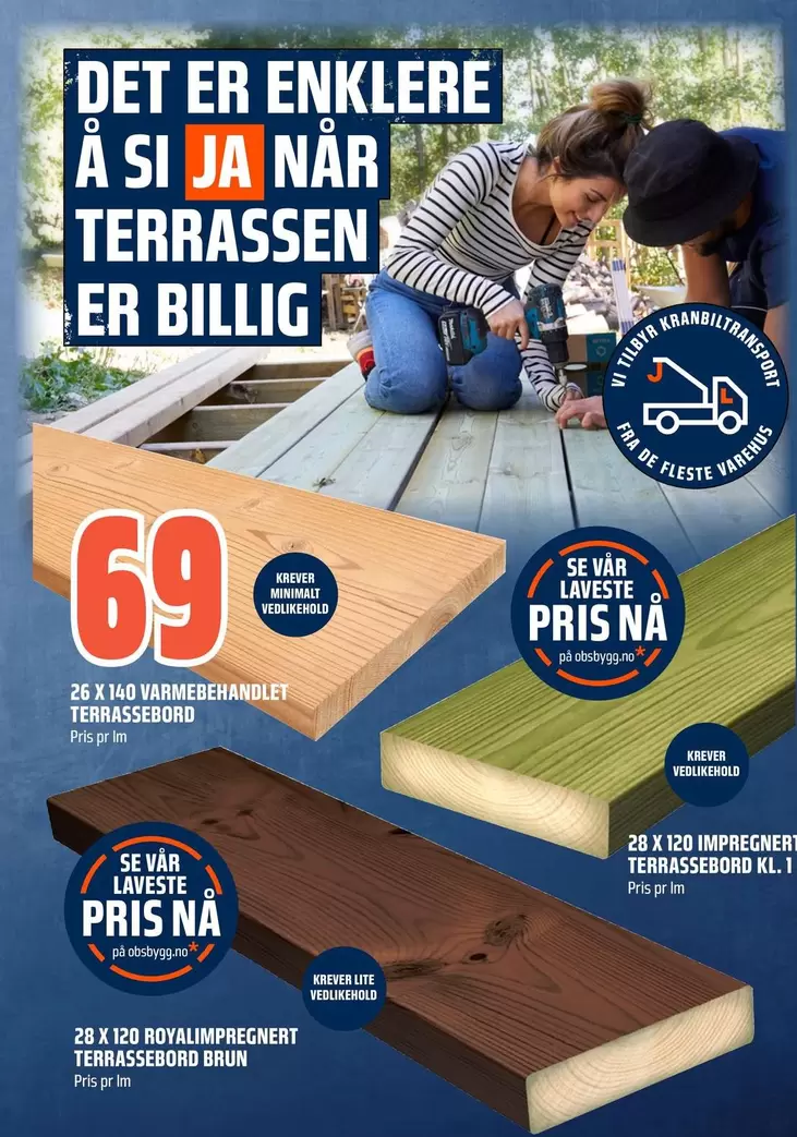 26 x 140 Varmbehandlad Terrassbord