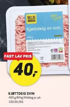 Fast - Kjøttdeig av svin