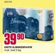 KJØKKENPAPIR 4-pk, med 2 lag