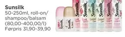 Sunsilk 50-250ml, roll-on/shampoo/balsam