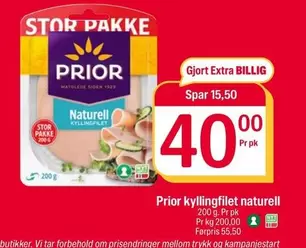 Extra - Prior kyllingfilet naturell