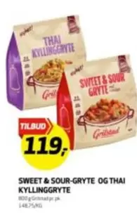 SWEET & SOUR-GRYTE OG THAI KYLLINGGRYTE