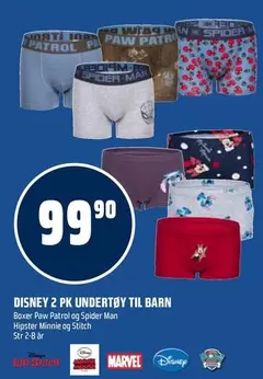 Barn - Boxer Paw Patrol og Spider Man Hipster Minnie og Stitch