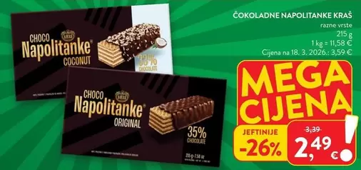 Mega - ČOKOLADNE NAPOLITANKE