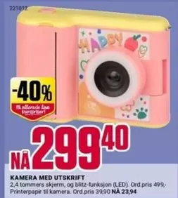 Happy - KAMERA MED UTSKRIFT
