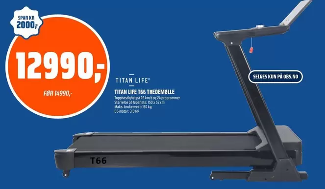 Titan - TITAN LIFE T66 TRA TREDEMØLLE
