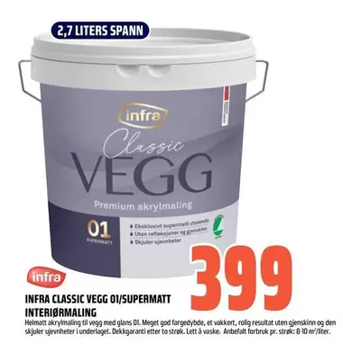 CLASSIC VEGG 01/SUPERMATT INTERIØRMALING