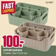 Fast - OPPBEVARING 3 deler, 24x17x10 cm