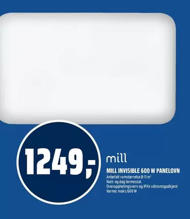 Dag - MILL INVISIBLE 600 W PANELOVN