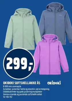 OKIDOKI SOFTSHELLJAKKE ÅS Str 104-152