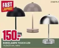 Fast - Bordlampe Touch LED 14,5x25 cm, retro