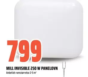 MILL INVISIBLE 250 W PANELOVN