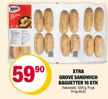 Baguette - GROVE SANDWICH BAGUETTER 16 STK
