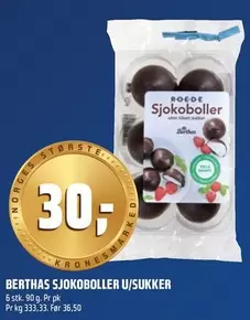 SJOKOBOLER U/SUKKER