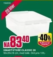 SMARTSTORE CLASSIC 20 50x39x18 cm, med lokk.