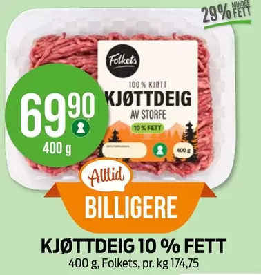 KJØTTDEIG 10% FETT