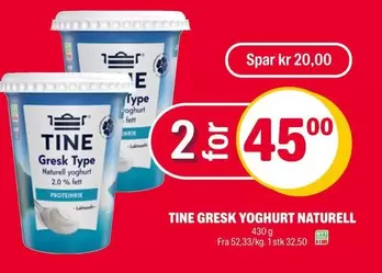 TINE Gresk Yoghurt Naturell