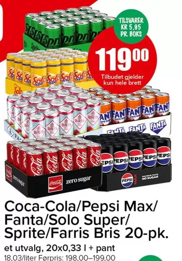 Coca Cola - Coca-Cola/Pepsi Max/Fanta/Solo Super/Sprite/Farris Bris