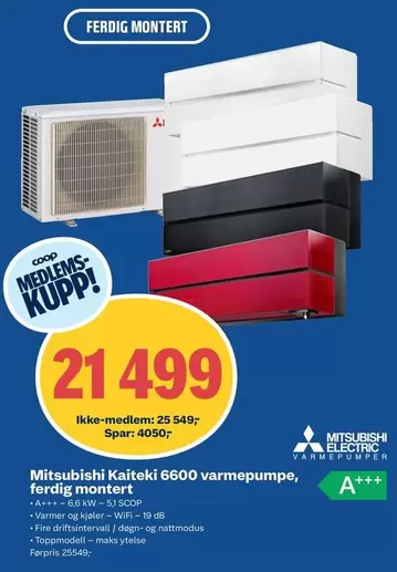 Mitsubishi Kaiteki 6600 varmepumpe