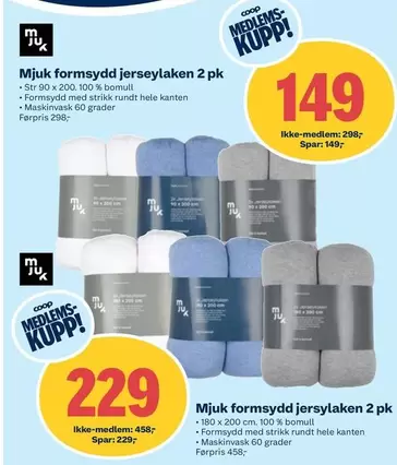 Mjuk formsydd jerseyLaken
