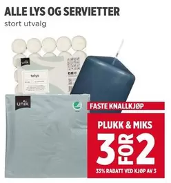 Lys - LYS OG SERVIETTER