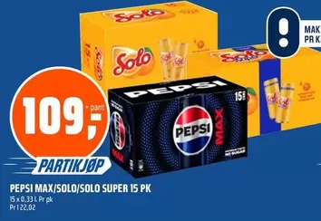 Ma - PEPSI MAX/SOLO SUPER 15 PK