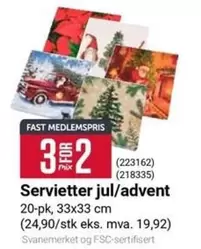 Fast - Servietter jul/advent (223162) (218335)