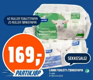LAMBI TOALETT-/TØRKEPAPIR