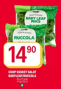 VASKET SALAT BABY LEAF/RUCOLA
