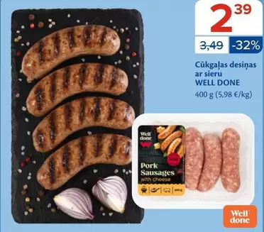 Pork Sausages with cheese
