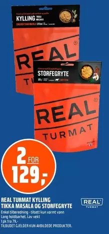 Tu - REAL TURMAT KYLLING TIKKA MASALA OG STORFEGRYTE