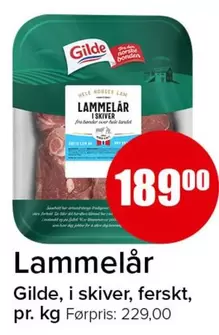 Lammelår i skiver
