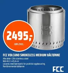 VOLCANO SMOKELESS MEDIUM BÅLTØNNE