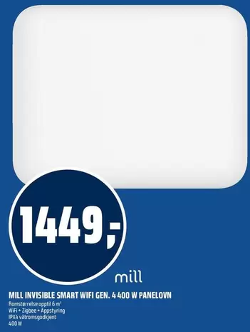MILL INVISIBLE SMART WIFI GEN. 4 400 W