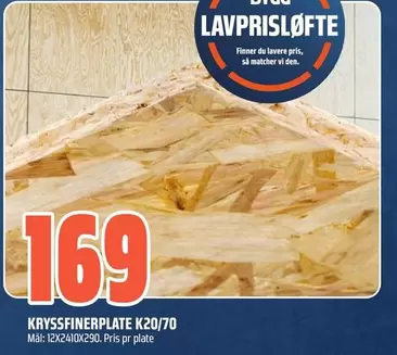 KRYSSFINERPLATE K20/70