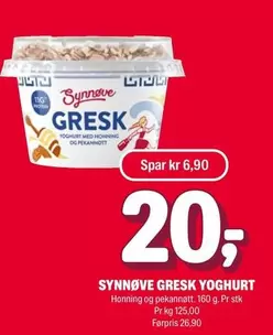 GRÆSK YOGHURT Honning og peka
nøtt