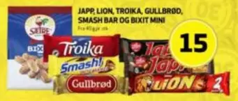 Smash - Japp, Lion, Troika, Gullbrød,  Bar og Bixit Mini