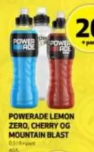 POWERADE LEMON ZERO, CHERRY OG MOUNTAIN BLAST