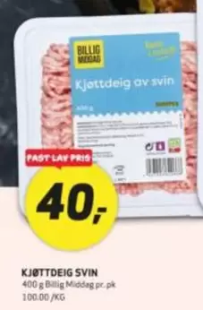 Kjøttdeig av svin