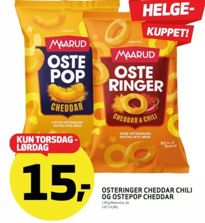 Pop - OSTE POP CHEDDAR OG OSTE RINGER CHEDDAR & CHILI