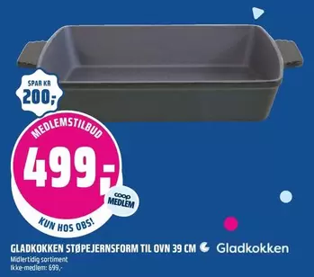 GLADKOKKEN STØPEJERNSFORM TIL OVn 39 CM