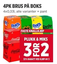 Coca Cola - 4PK BRUS PÅ BOKS