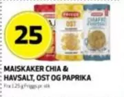 Ost - MAISKAKER CHIA & HAVSALT, OST OG PAPRIKA