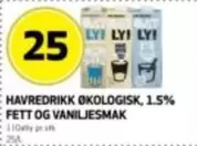HAVREDRINK ","ØKOLOGISK, 1.5% FETT OG VANILJESMAK