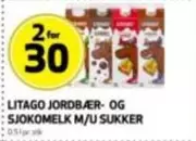 LITAGO JORDBÆR- OG SJOKOMELK M/U SUKKER