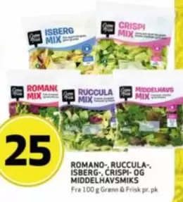ROMANO-, RUCCULA-, ISBERG-, CRISPI- OG MIDDELHAVSMSIKS