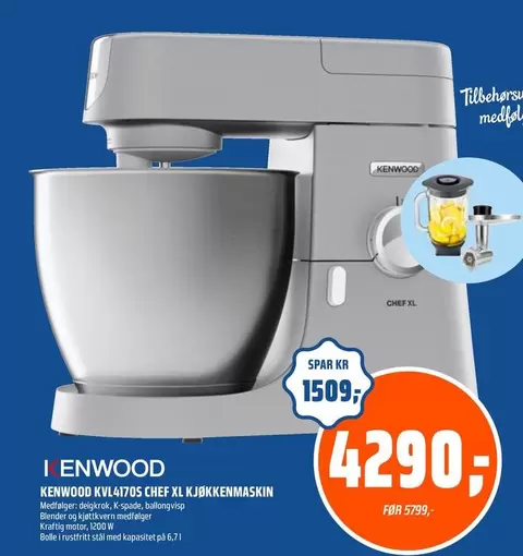KENWOOD KVLA170S CHEF XL KJØKKENMASKIN
