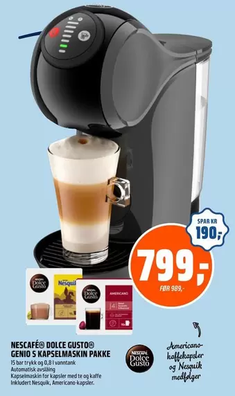DOLCE GUSTO GENIO S KAPSELMASKIN PAKKE