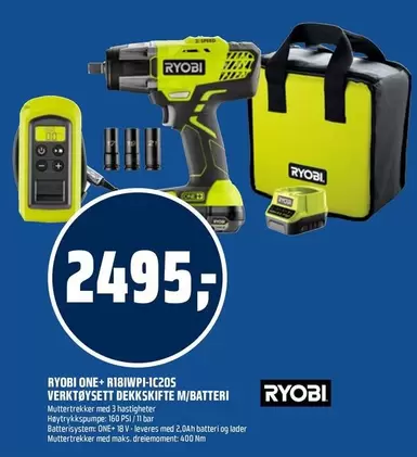 Ryobi - ONE+ RİBİWPI-IC205 VERKTØYSETT DEKKSLIFTE M/BATTERİ